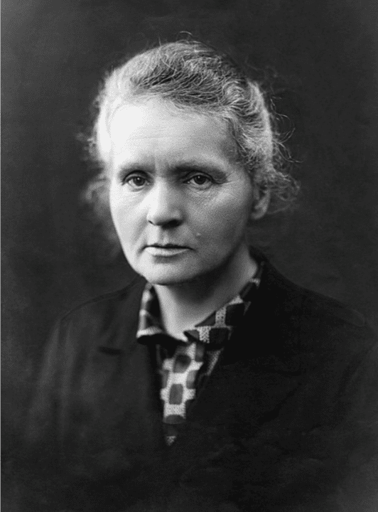 Marie Curie photo, as an example of famous scientists