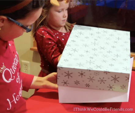 Children wrapping presents