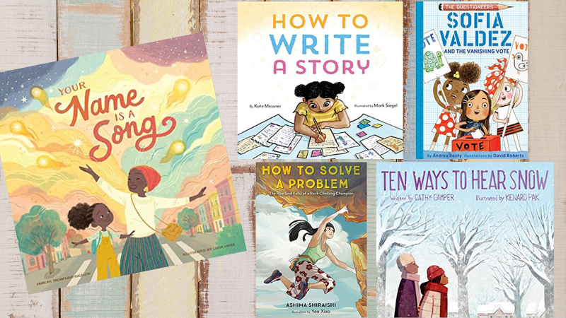 “Your Name is a Song,” “How to Write A Story,” “How to Solve a Problem,” and “Ten Ways to Hear Snow” Books