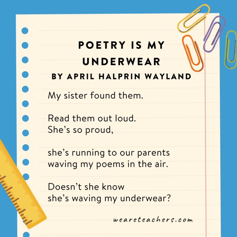 কবিতা আমার এপ্রিল Halprin Wayland অন্তর্বাস.