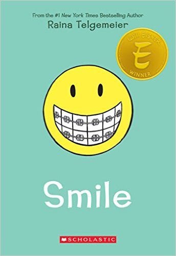 Book cover of Smile as an example of 5th grade books