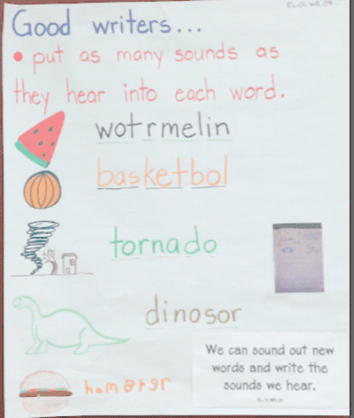 Letters Words Sentences Anchor Chart