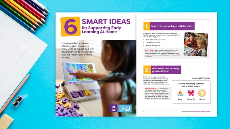 A pamphlet about smart ideas to support early learning at home by SquarePanda.