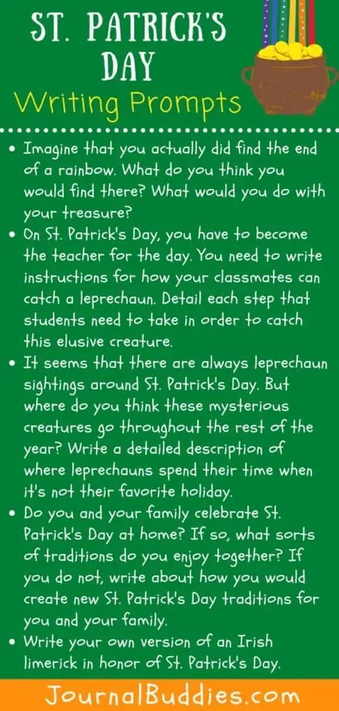 st patricks day writing prompts