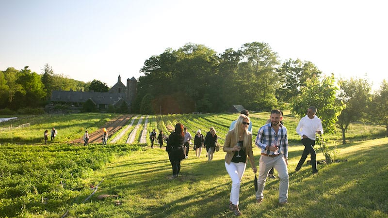 Adults walking on beautiful farm land - Free Teacher Trip