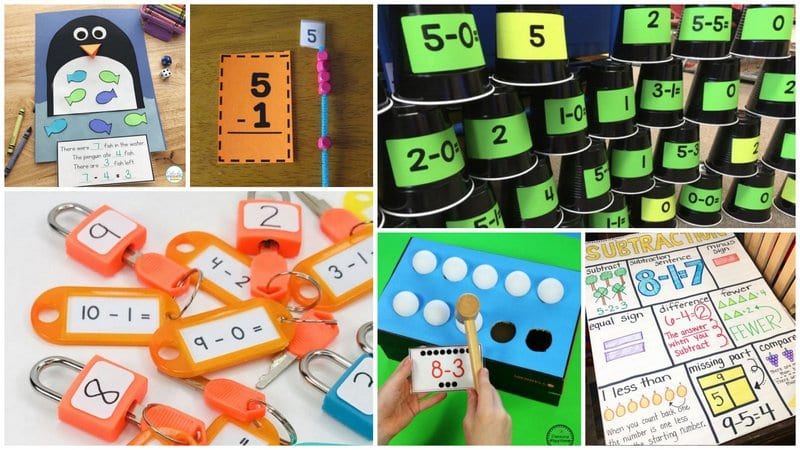 Teacher Made Math Center Learning Resource Game Subtraction Puzzles 