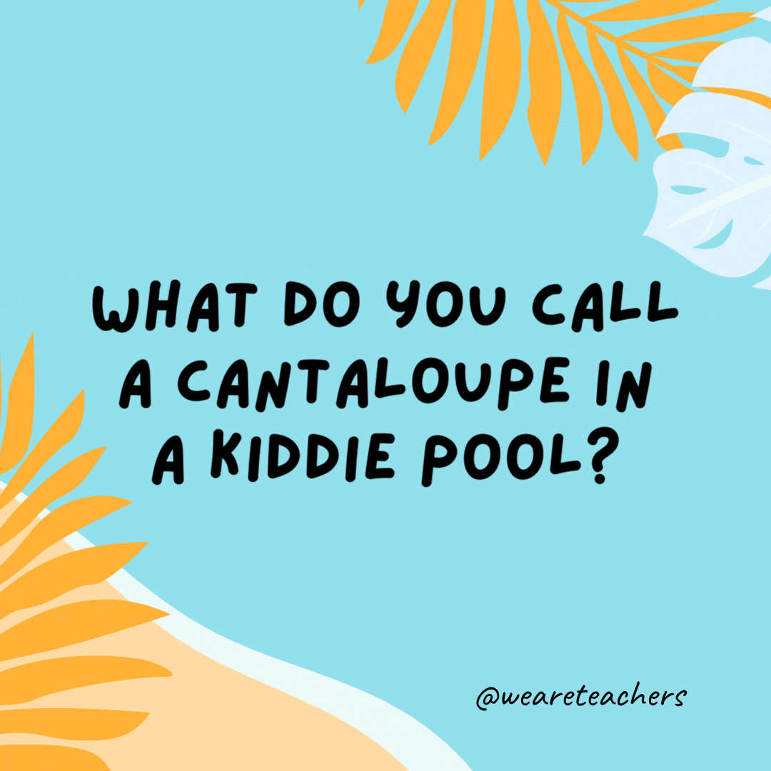 What do you call a cantaloupe in a kiddie pool? A watermelon. 
