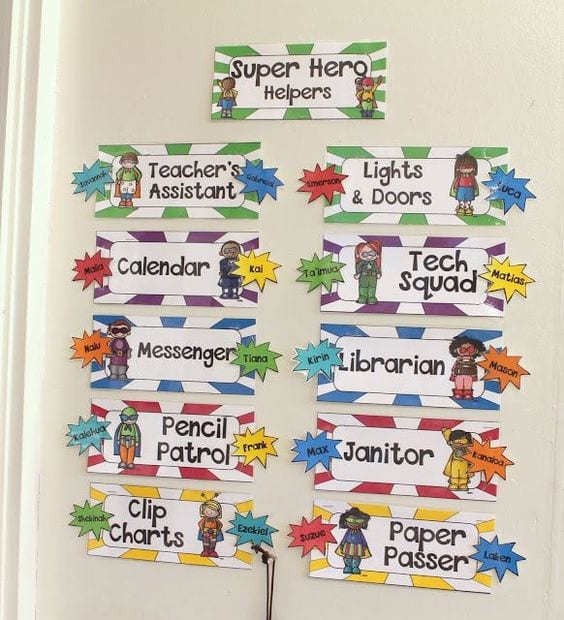 Preschool Helper Chart Clipart