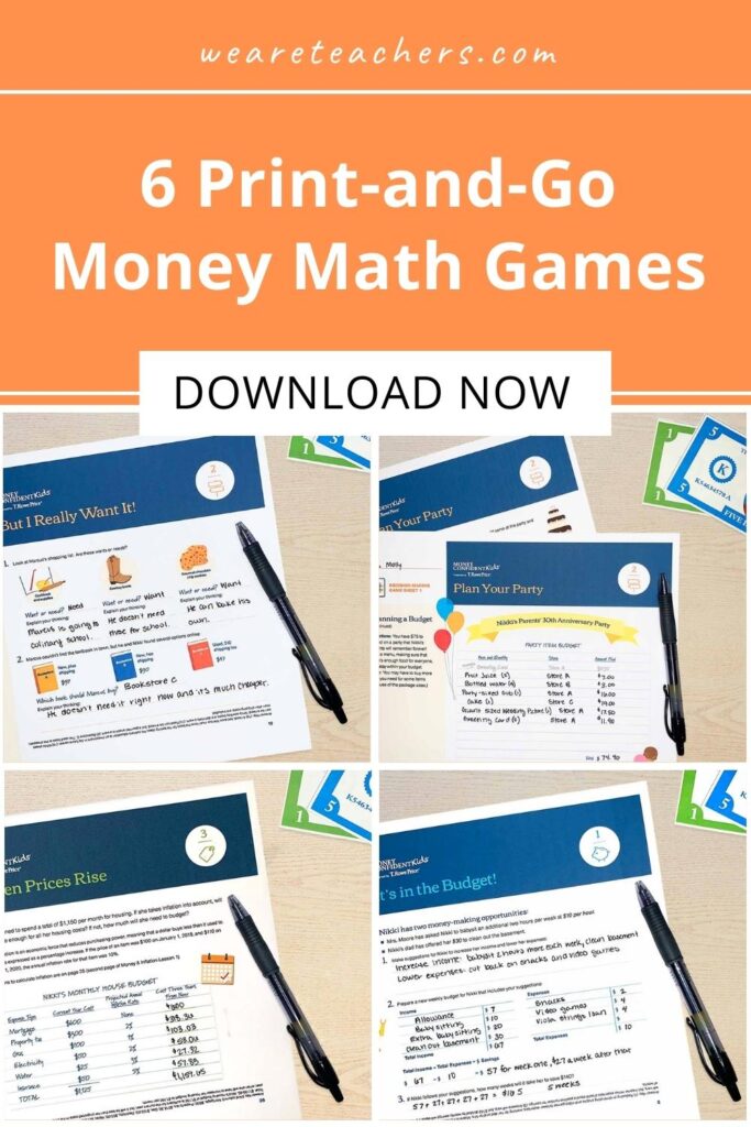 6 Smart Print-and-Go Money Math Games for Gr 6-12  That Teach Financial Literacy