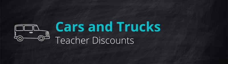Cars and Trucks Teacher Discounts.