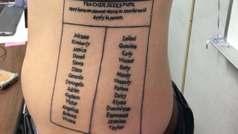Teacher Tattoo Student Names