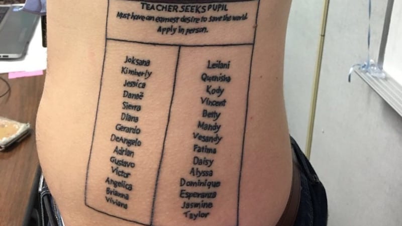 Why I Got A Tattoo With 28 Of My Students Names We Are Teachers