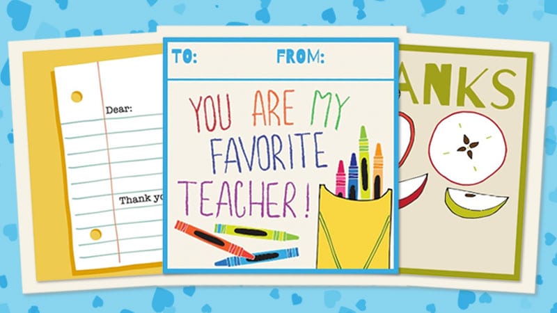 printable teacher thank you cards for teacher appreciation