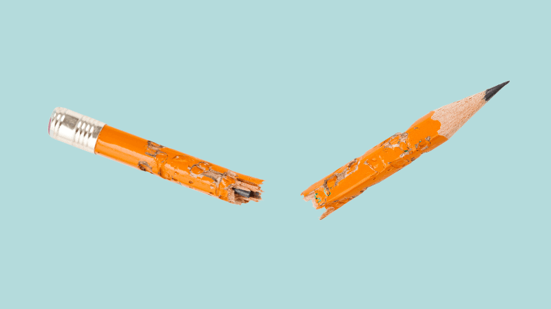 Photo of a broken pencil to represent how teachers are begging for bare minimum