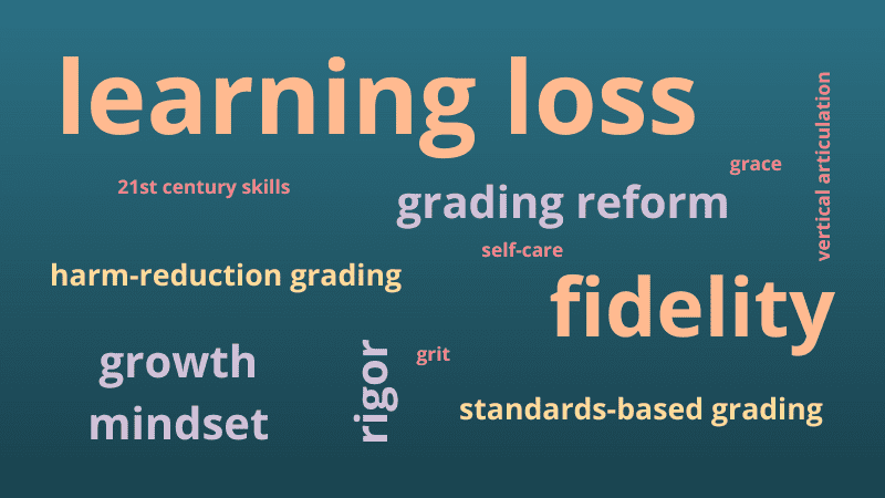 word cloud of education buzzwords