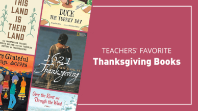 Teachers' favorite Thanksgiving books.
