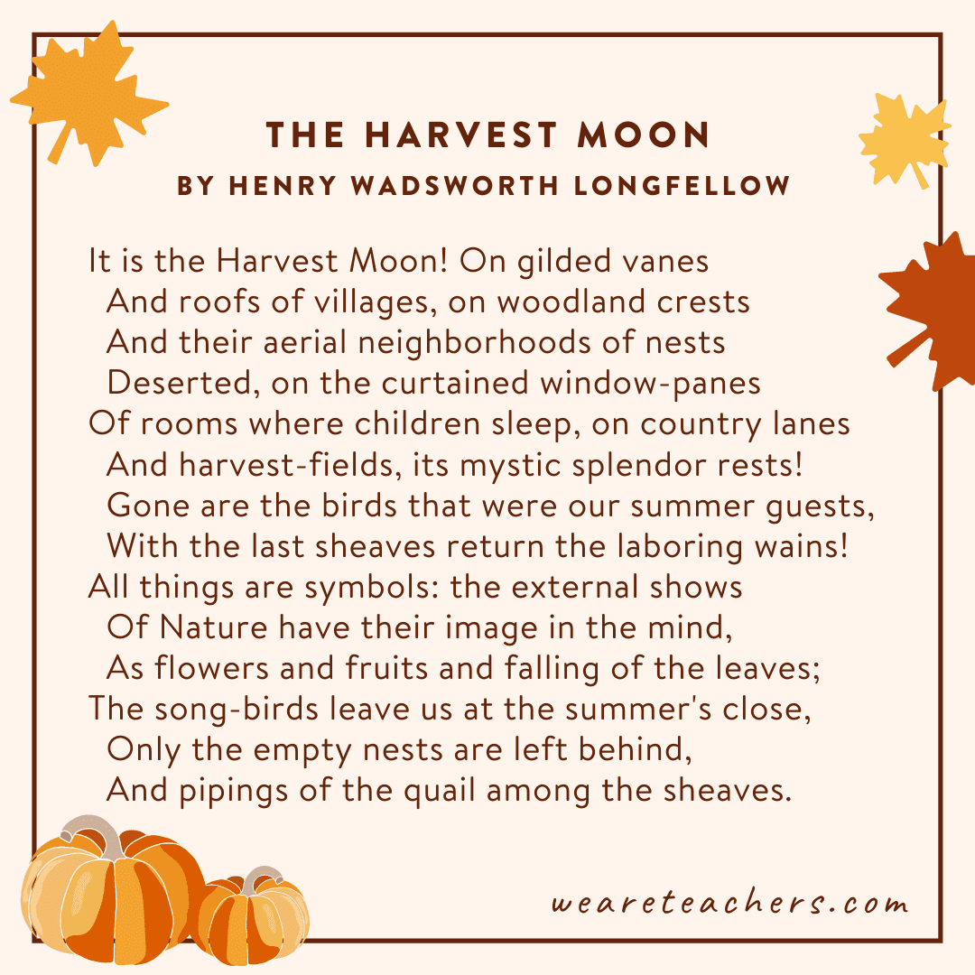The Harvest Moon  by Henry Wadsworth Longfellow