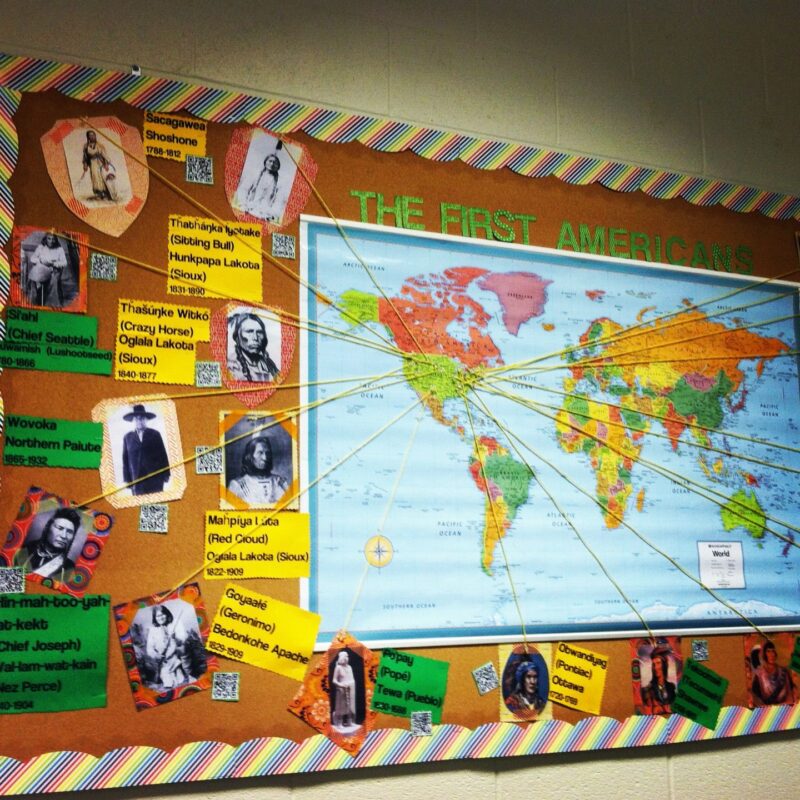 October bulletin board ideas like this one show a map with the text 