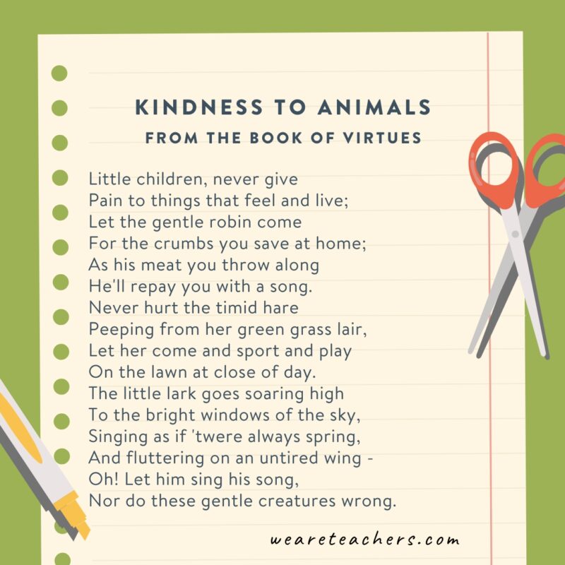 Kindness to Animals from The Book of Virtues.