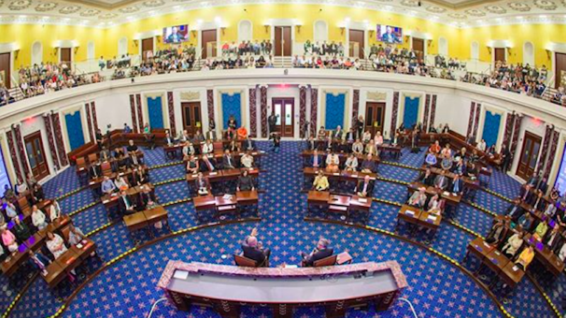 Senate Courtroom full of people