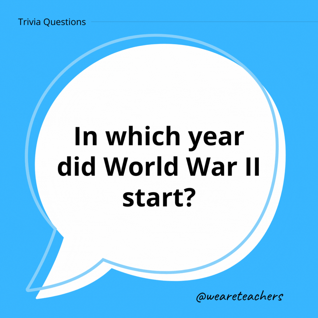 In which year did World War II start?