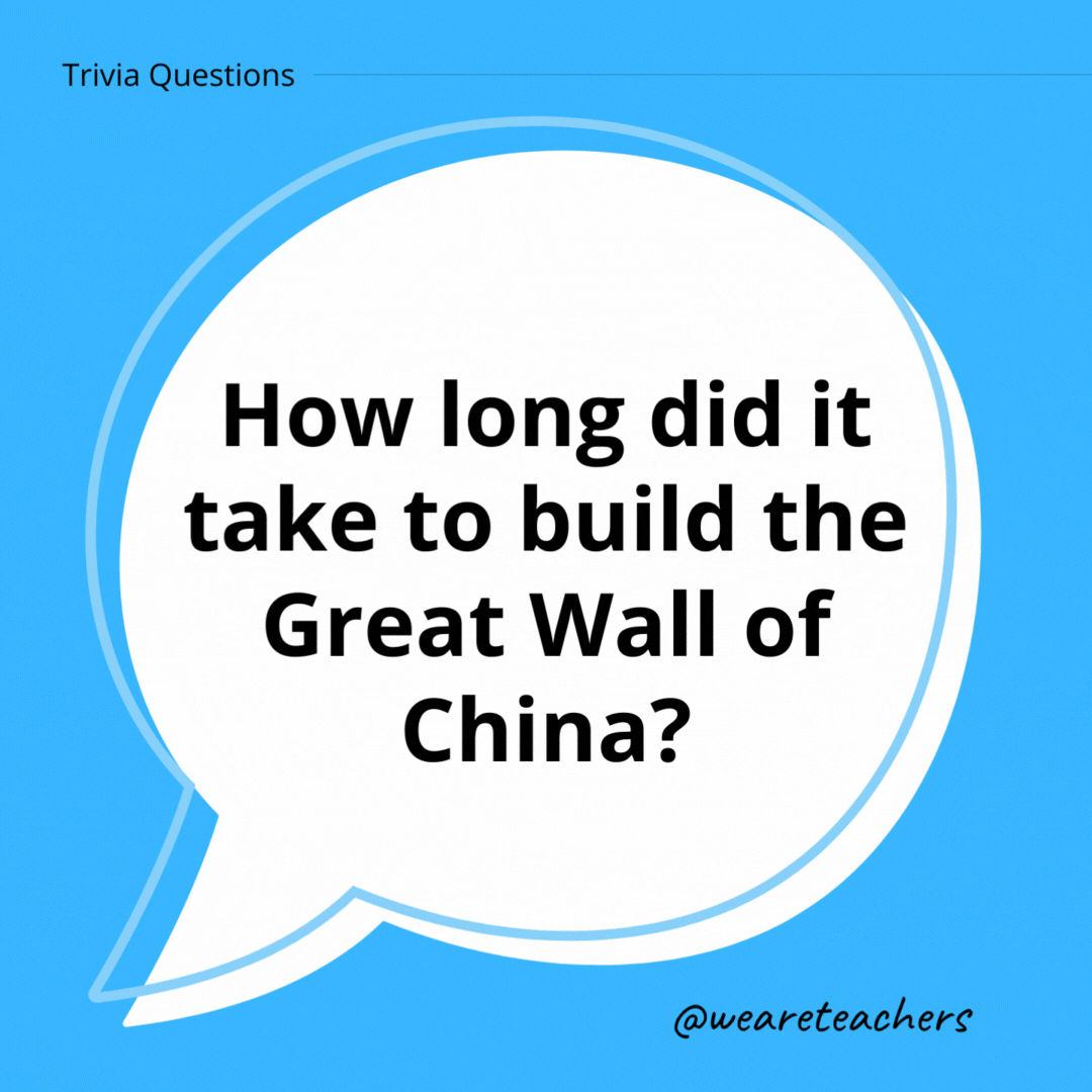 How long did it take to build the Great Wall of China?