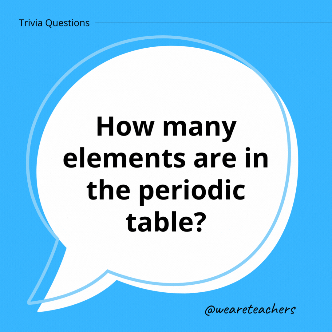 How many elements are in the periodic table?