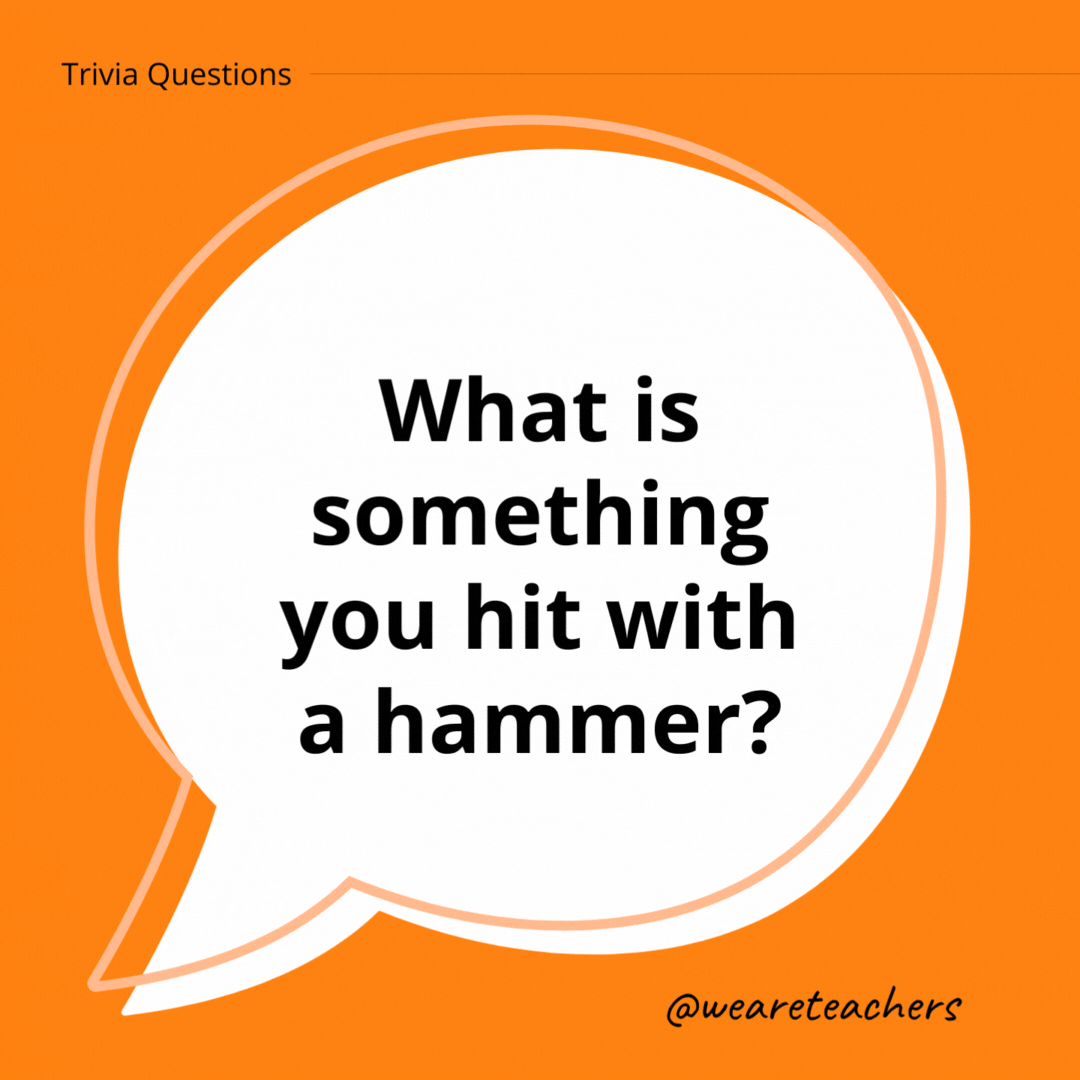 What is something you hit with a hammer?