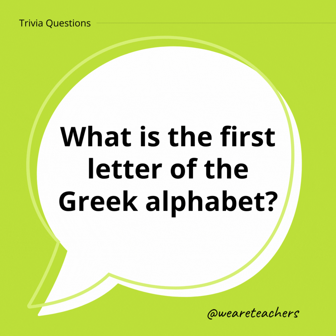 What is the first letter of the Greek alphabet?