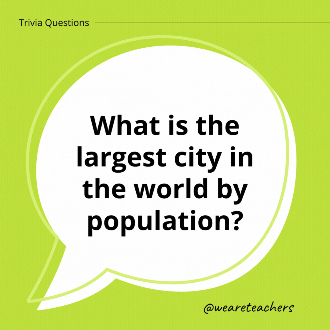 What is the largest city in the world by population?