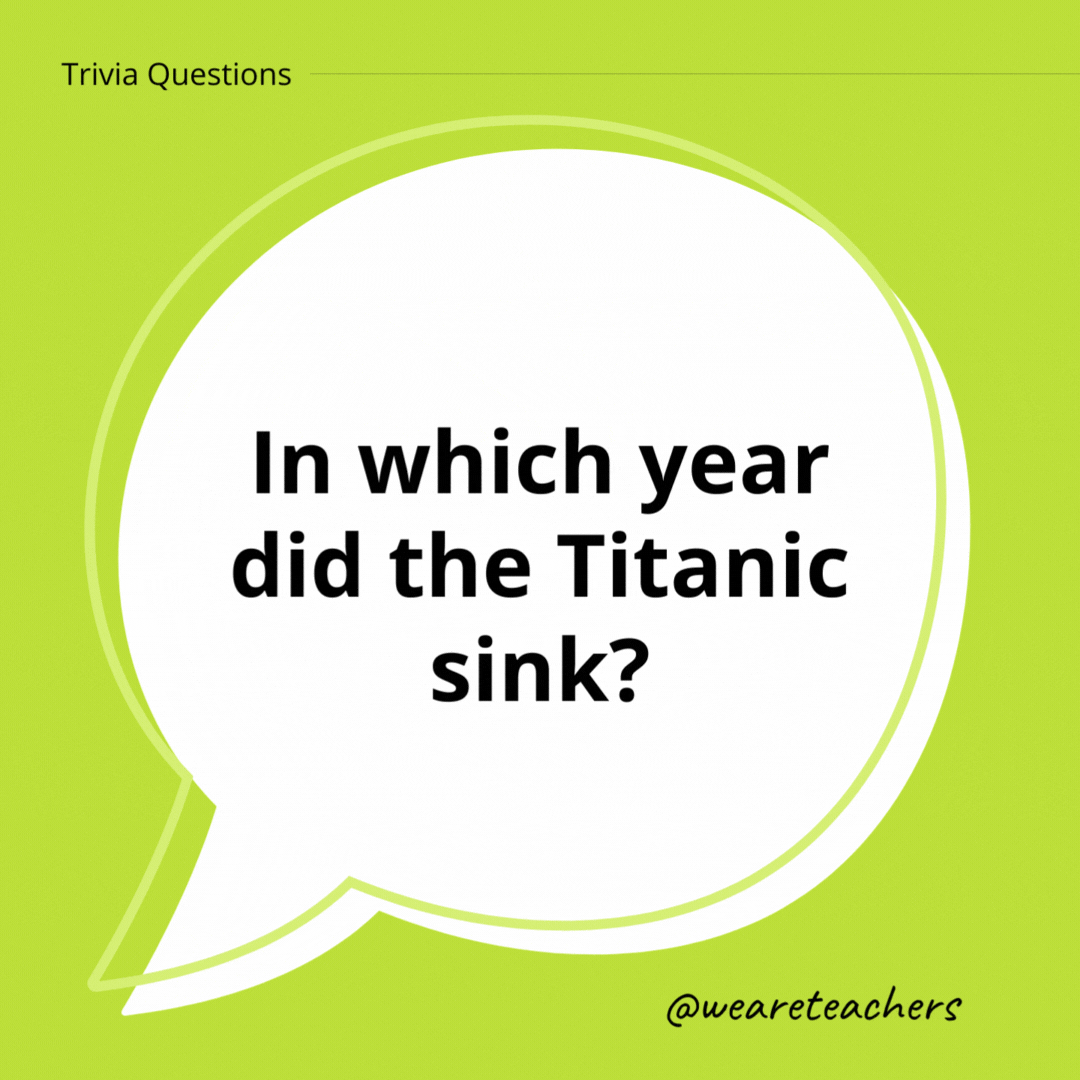 In which year did the Titanic sink?