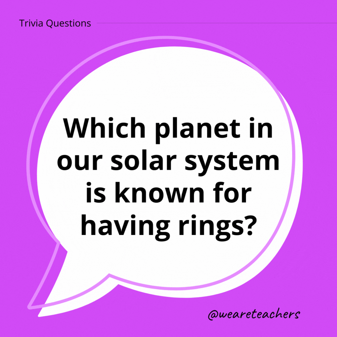 Which planet in our solar system is known for having rings?