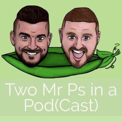 Logo for two Mr Ps in a pod podcast