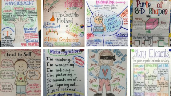 collage of classroom anchor charts