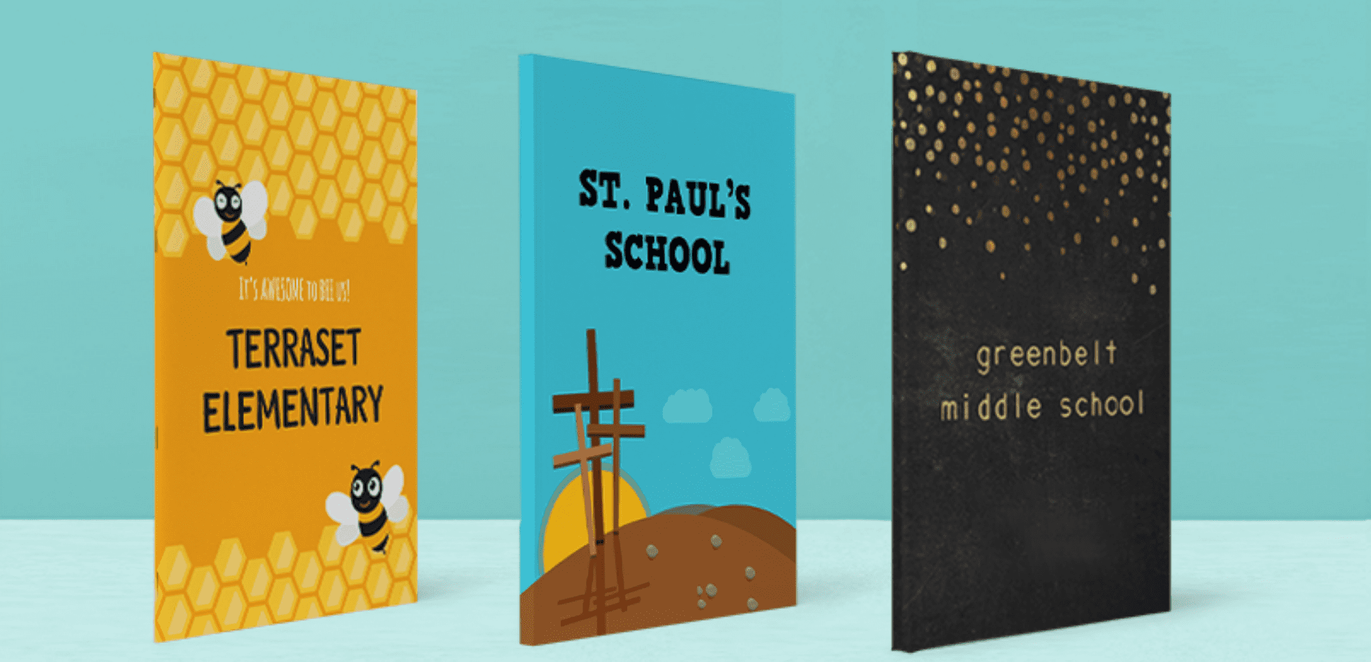 Three Yearbook Covers