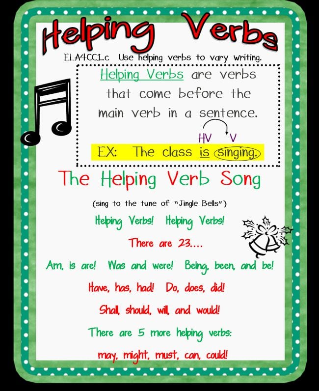 Helping Verbs song lyrics (Verb Tenses)