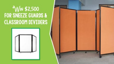 Win $2,500 for Classroom Dividers and Sneeze Guards for schools