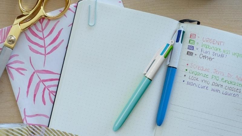 A notebook planner