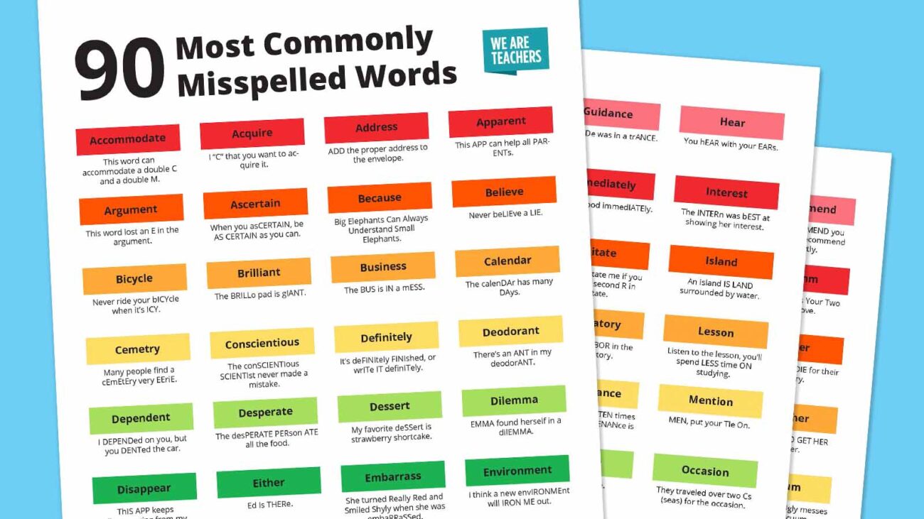 List Of Commonly Misspelled Words And Tricks For Remembering Them