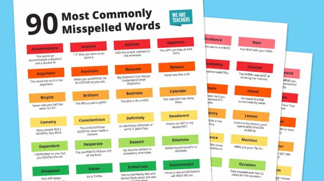 List of Commonly Misspelled Words and Tricks for Remembering Them
