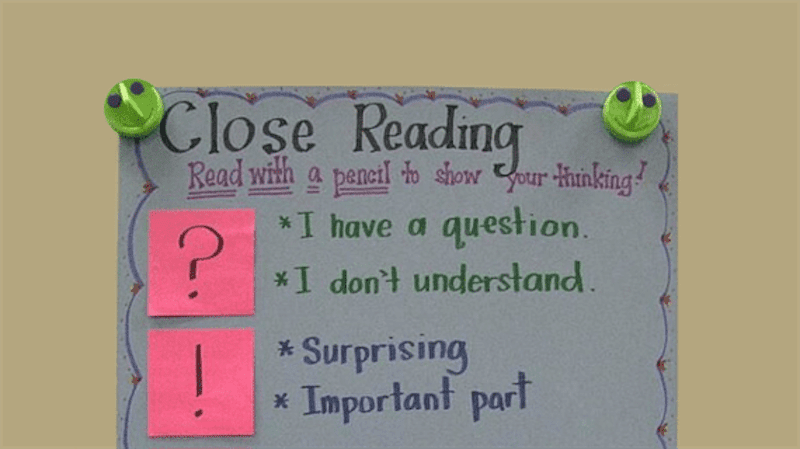 Close Readers Do These Things Anchor Chart