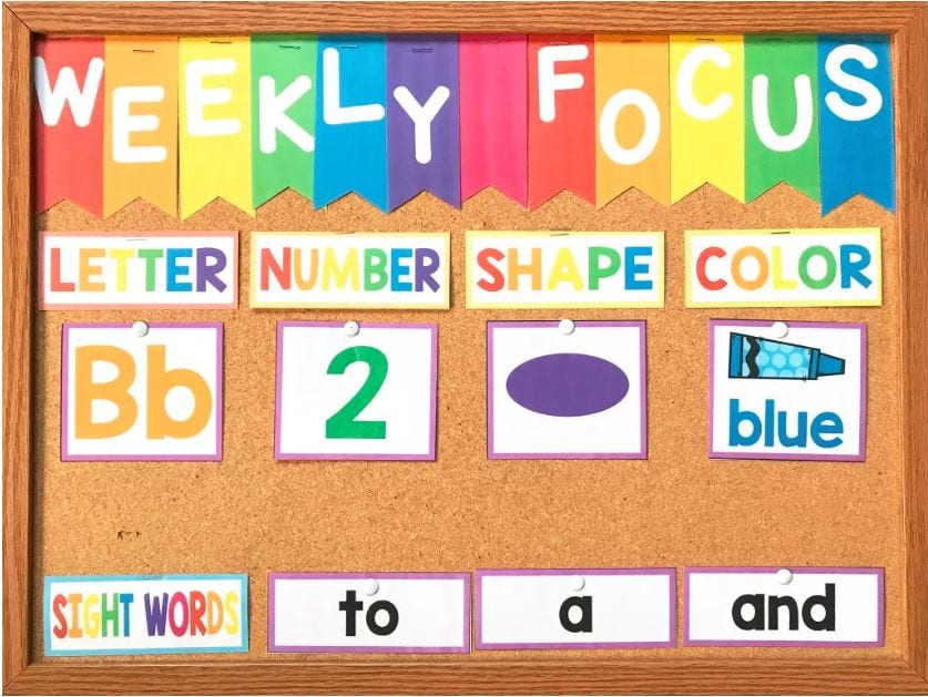 Weekly focus classroom rainbow theme