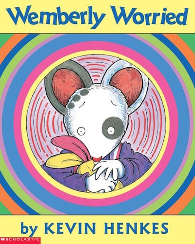 Çocuklar için kaygı kitaplarına bir örnek olarak Wemberly Worried için kitap kapağı