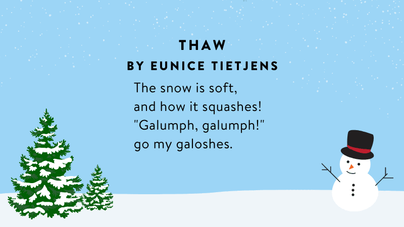 Winter poems for all grades in the classroom.