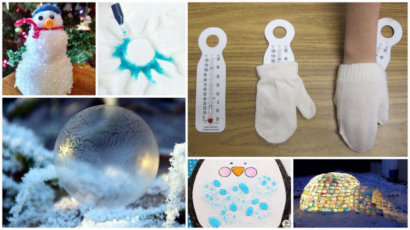 Collage of Winter Science Activities