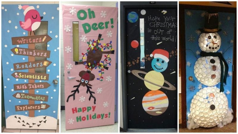 for winter and holiday classroom doors