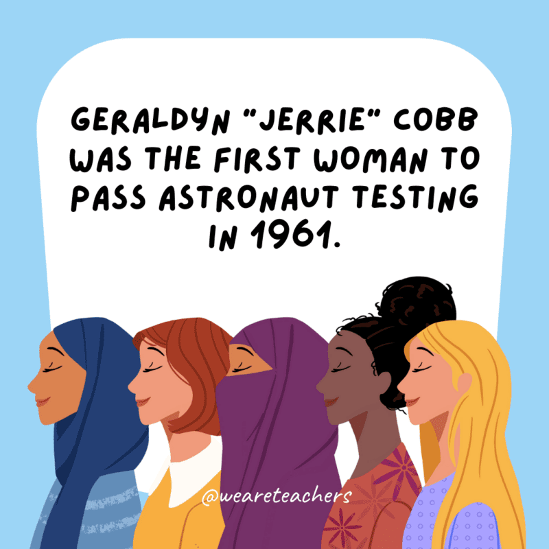 Geraldyn "Jerrie" Cobb was the first woman to pass astronaut testing in 1961.