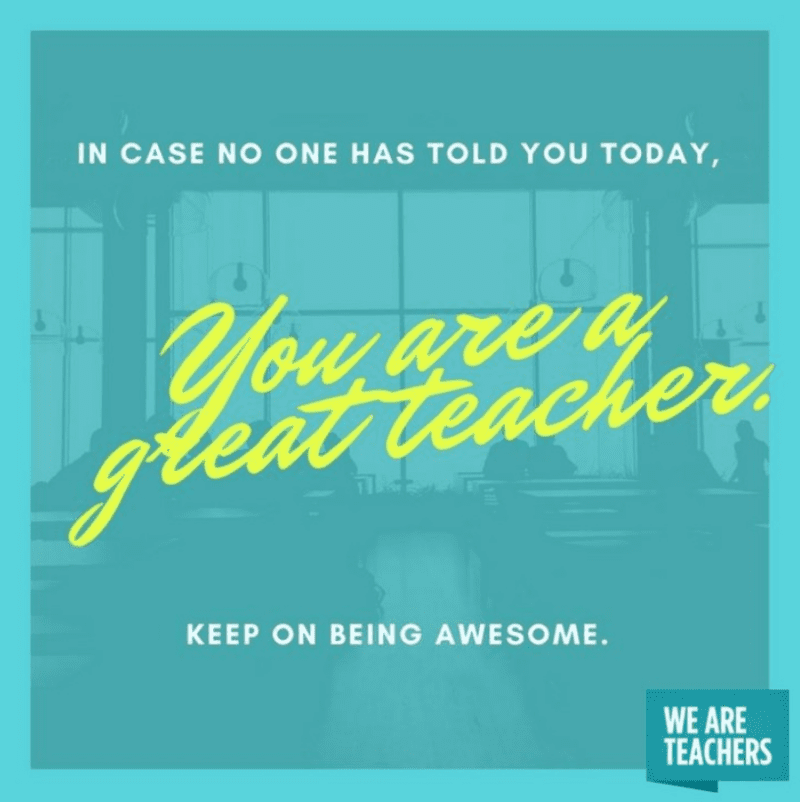 You are a great teacher. -- inspirational teacher quotes