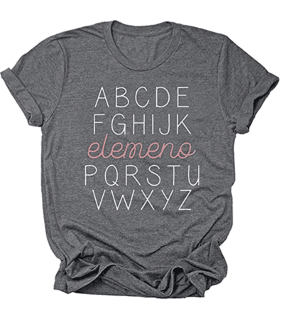 Alphabet "elemeno" grey t-shirt