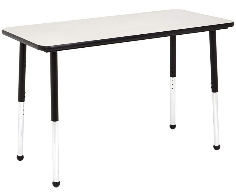 Example of best classroom tables: Amazon Basics School Table with white top and black legs